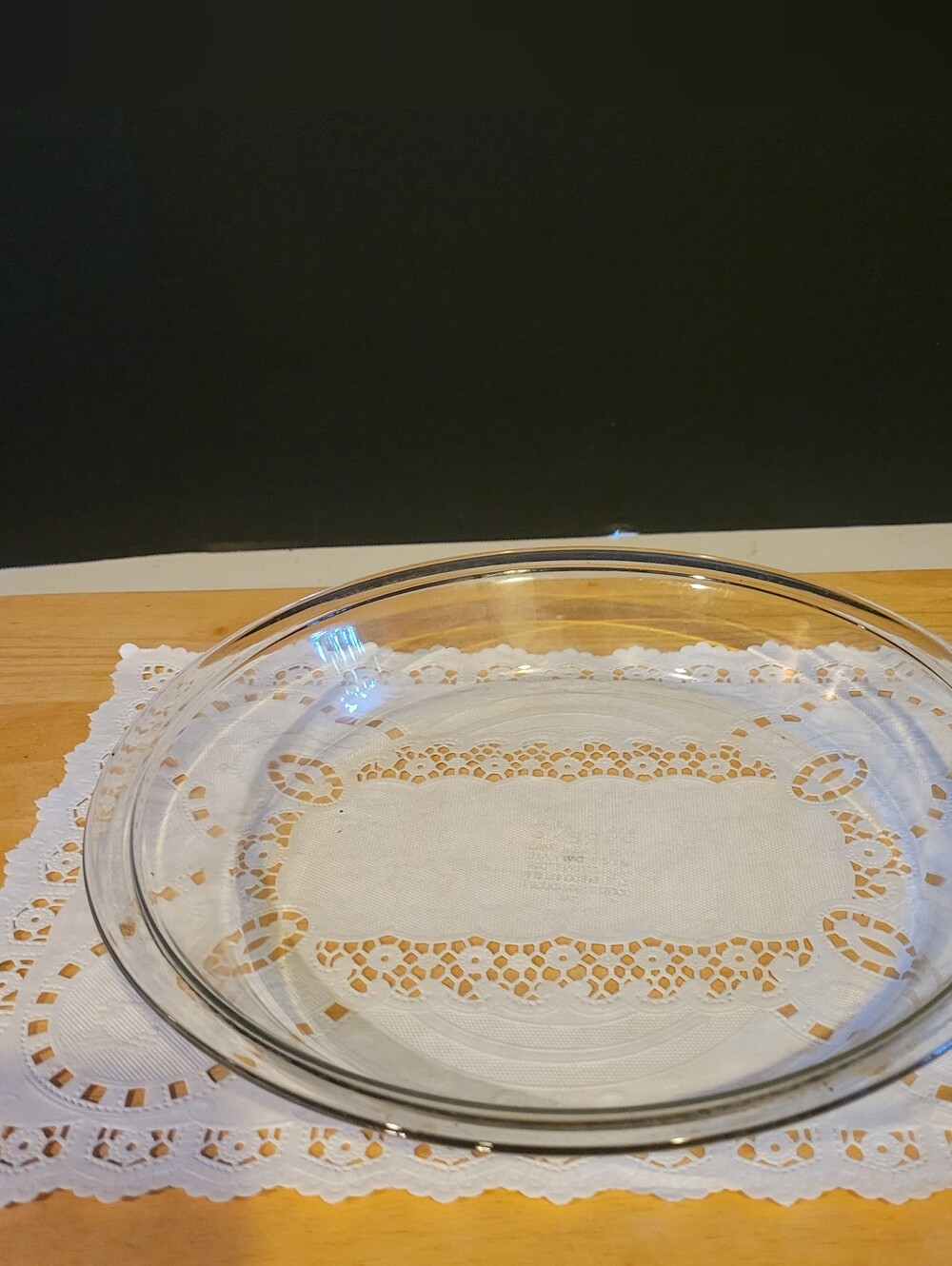 Pyrex 210 Clear Glass Pie Plate 10" Wide EdgeFor oven and microwave.
